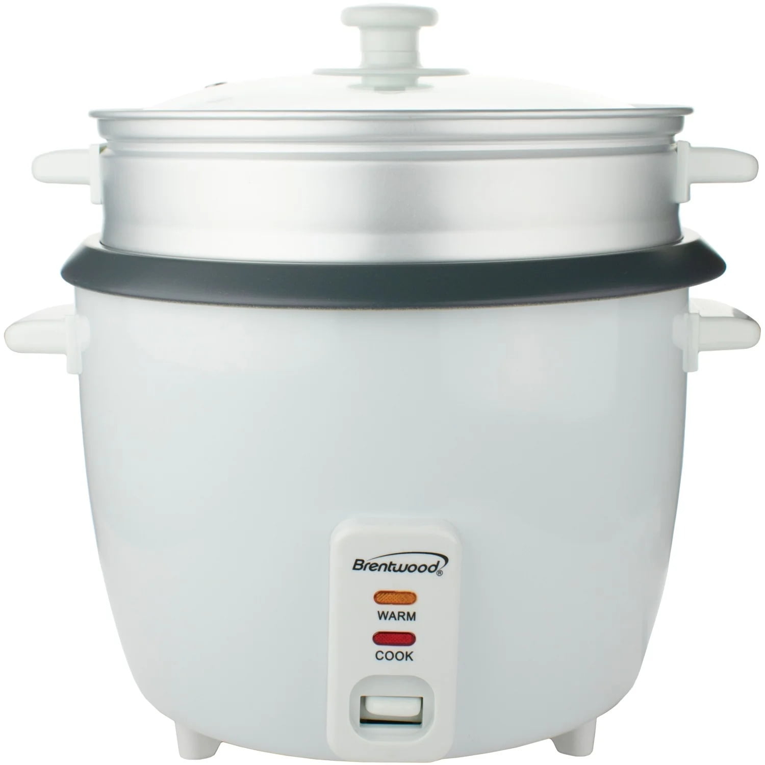 Brentwood TS-380S 10-Cup Uncooked/20-Cup Cooked Rice Cooker and Food Steamer, White