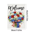 thumbnail image 3 of Yhmxh 4th of July Patriotic Garden Flags 12x18 Double Sided, Small Burlap Independence Day Floral Welcome Garden Flag, Fourth of July Decorations Outdoor Yard Flags for Outside Lawn Porch Decor, 3 of 6