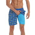 thumbnail image 1 of LRD Bañador para hombre con forro de compresión, entrepierna de 7 pulgadas, pantalones cortos de natación de secado rápido, Gangsta Ducks/Pool - XXL, 1 of 5