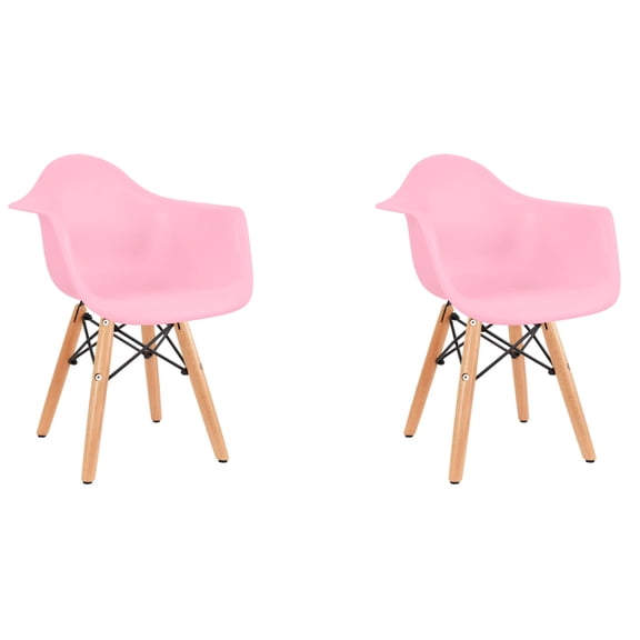 Set de dos sillas Eames con descansabrazo para Niños y Niñas (ROSA)
