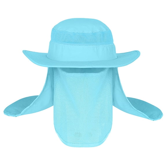 Fishing Flap Caps Men Women Sun Protection Summer Quick-drying Hat Outdoor Face Wide Brim Bucket Hat For Fishing Climbing