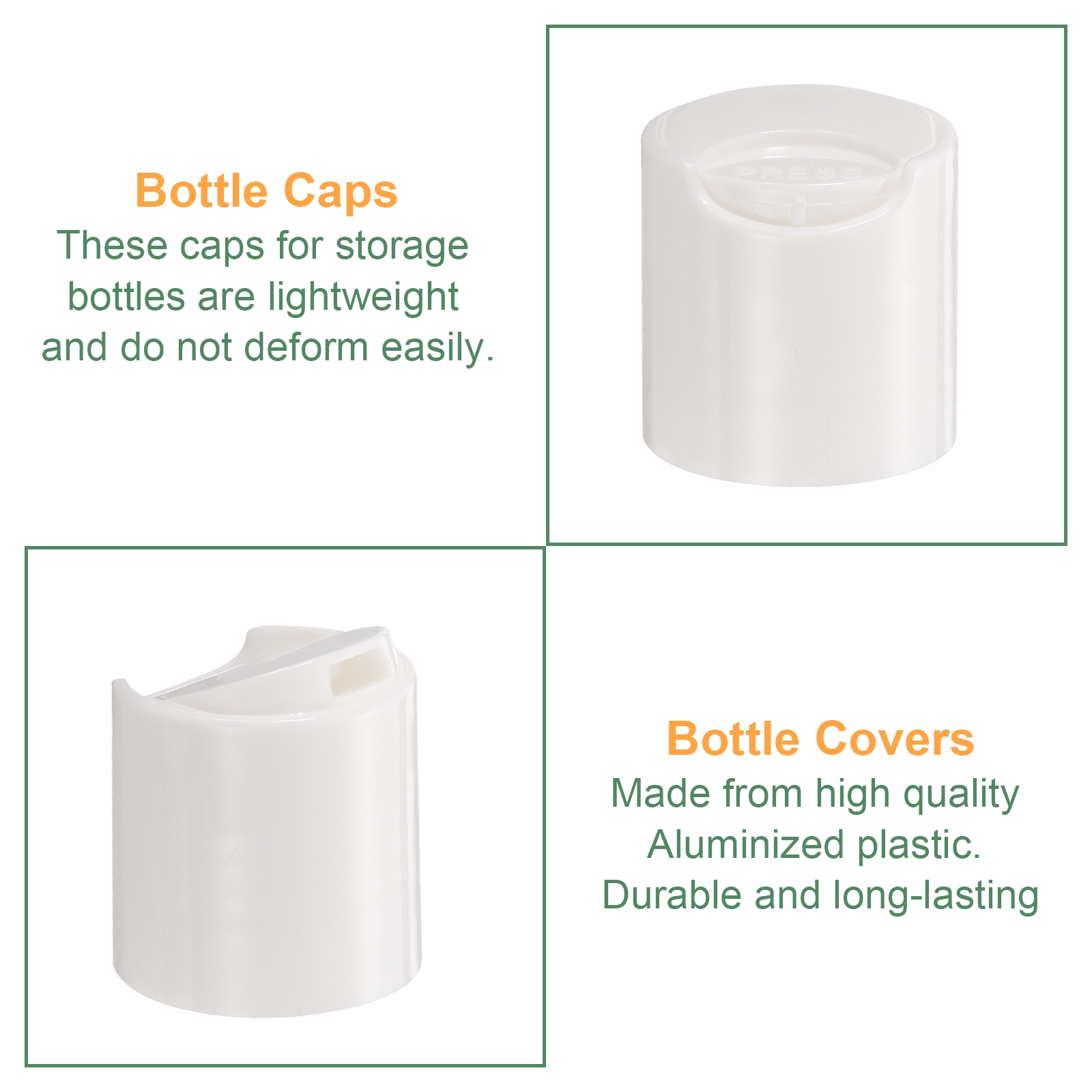 Unique Bargains Disc Top Caps Replacement Press Caps Lids for Squeeze Bottles 24/410 White