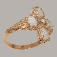 thumbnail image 3 of LBG British Made 14k Rose Gold Cubic Zirconia & Opal Womens Cluster Ring - 33 size options - Size 11.75, 3 of 6
