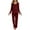 e-1788Red475, variant on Hifoo Women Long Sleeve Pajama Solid Color Notch Collar Casual O-Neck Loungewear Soft Sleepwear Nightwear Comfortable Homewear Pjs Sets Fashionable Nightwear