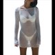 thumbnail image 3 of Vestido Mini de Punto con Mangas Largas y Espalda Descubierta para Mujer L, 3 of 9