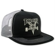 Thrasher Skate Goat Trucker Mesh Hat Black Silver Snapback