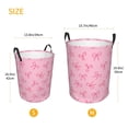 thumbnail image 3 of Fotbe Pink Bows Pattern Laundry Basket with Handles, Waterproof Large Laundry Hamper, Wash Bag for Corner Dorm, Rolling Laundry Basket with Handles-Small, 3 of 6