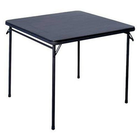 PRE Sales 34" Square Folding Table - Steel Frame, Vinyl Top - Black