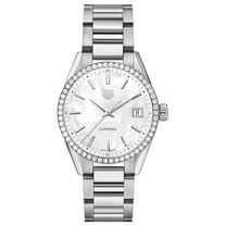 TAG Heuer Carrera Stainless Steel Mother-Of-Pearl Dial Diamonds Date Quartz Womens Watch WBK1316.BA0652