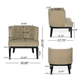 thumbnail image 3 of Noble House Suncook Fabric Tufted Accent Chair, Dark Beige and Dark Brown, 3 of 10