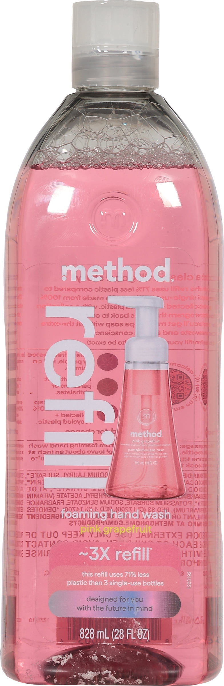 Method 9108415 28 oz Pink Grapefruit Scent Foam Hand Wash - Pack of 4