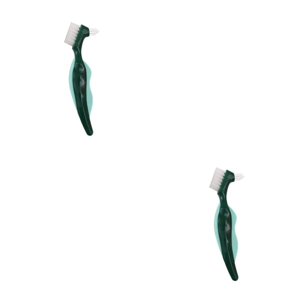 Cepillo para prótesis dentales Jumpingount Herramienta de limpieza bucal Verde 2Conjunto
