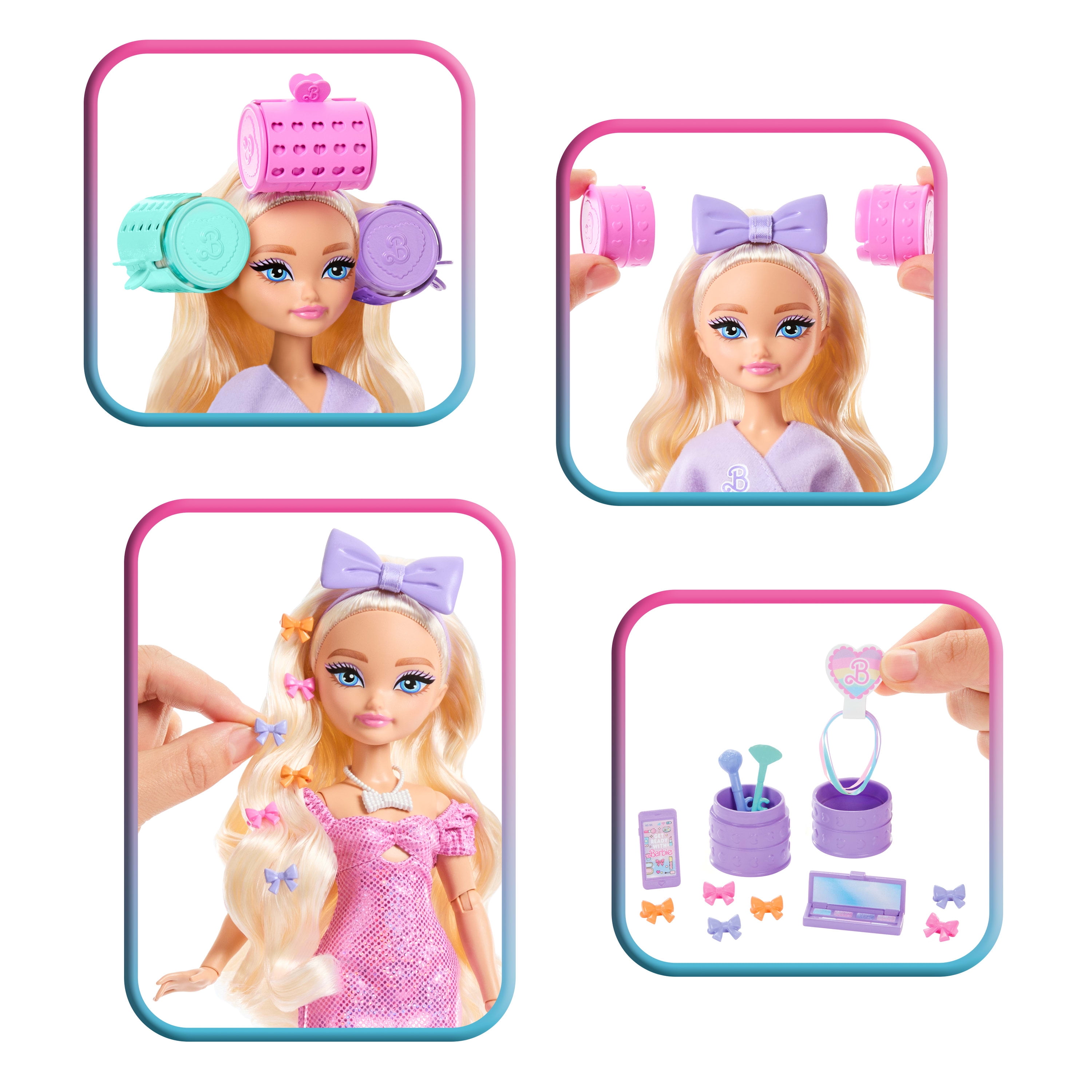 Barbie Dream GET READY WITH BARBIE Barbie “Malibu” Fashion Doll with Surprise Accessories and 15+ Looks