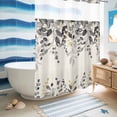 thumbnail image 5 of No Hook Shower Curtain, Grey Eucalyptus Shower Curtains for Bathroom with See Through Top Window, Farmhouse Weeping Leaves on Linen Waterproof & Washable Bath Curtain 60"x72", 5 of 9