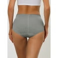 thumbnail image 2 of DARING DIVA Women's Cotton High-Lace Trim Tummy Full Coverage Brief Panties XL Gray, 2 of 6