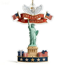 WKSCLPAI US 250th Anniversary Ornament – USA Flag & Bald Eagle Decor, Patriotic Collectible Keepsake Gift for 250 Years of the United States