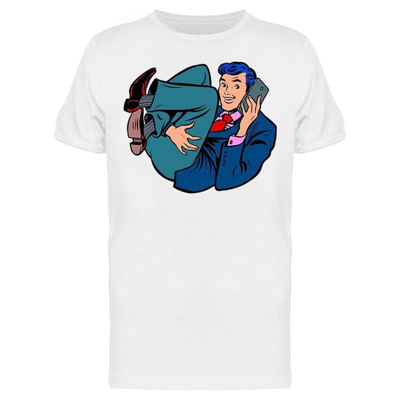 Businessman Talking On The Phone T-Shirt Men -Image by Shutterstock, Male 3X-Large