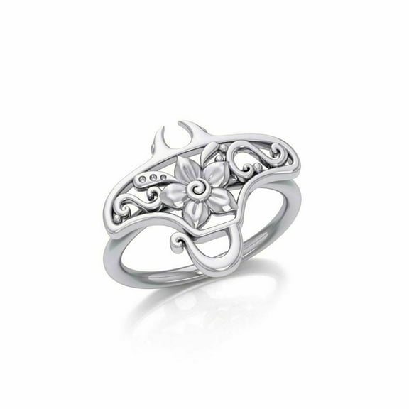 Manta Ray Filigree Ring Stingray 925 Sterling Silver Fine Sea Life Totem Jewelry