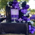 thumbnail image 4 of Globos YMSZ de látex morado, negro y plateado, 67 unidades, 30 cm, para fiestas, 4 of 7
