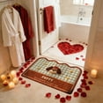 thumbnail image 5 of Upgraded Valentines Day Carpet Entrance Door Mat Household Absorbent Nonslip Foot Mat Dirt Proof Mat Bathroom Nonslip Mat Size 15.7x23.6 In K, 5 of 7
