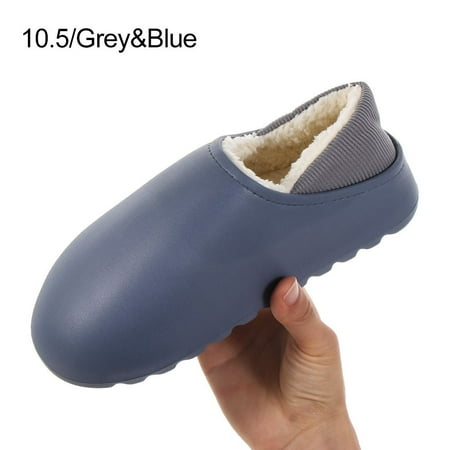 

Winter water proof Home All inclusive Cotton slippers Warm shoes External wear Thick bottom GREY&BLUE 10.5