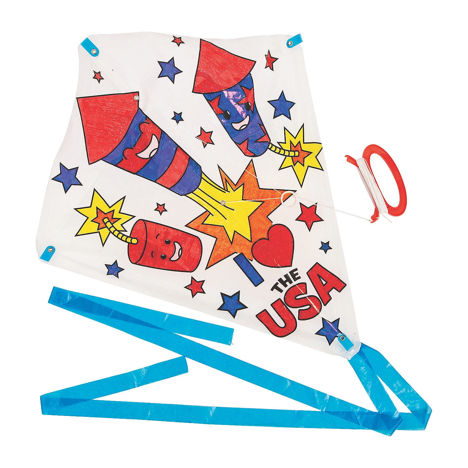 Color Your Own Patriotic Kites, Craft Kits, Fourth of July, 12 Pieces