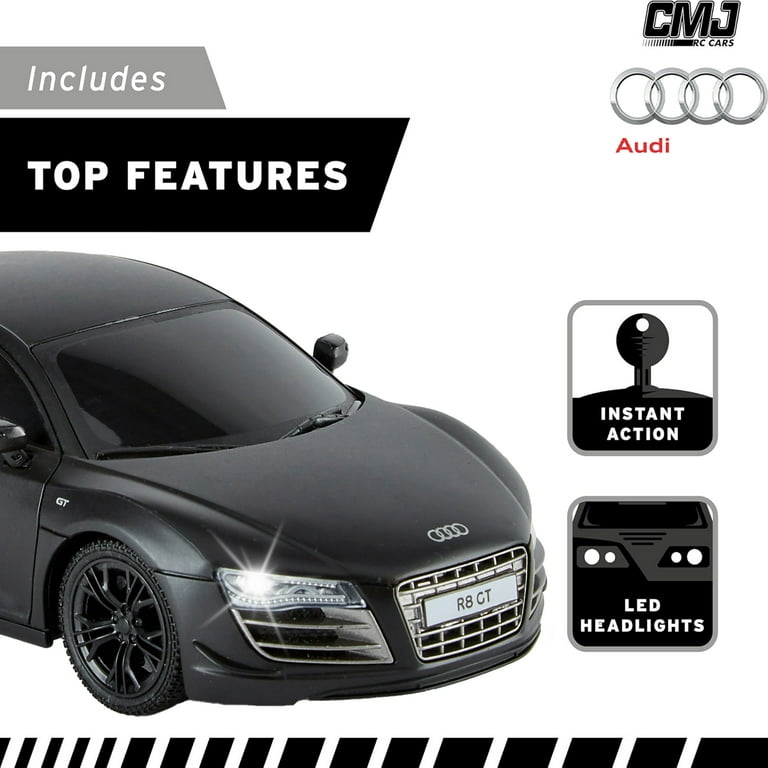 CMJ RC Cars: Audi R8 GT RC - Black - 1:24 Scale, Remote Control
