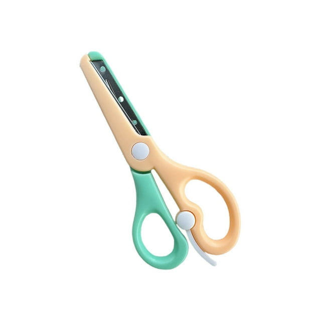 SLYNSHome Safety Scissors,Plastic Secure Scissors Paper-cutting Stationery Scissors Safety Craft Scissors - Orange