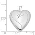 thumbnail image 4 of Lockets Sterling Silver Rhodium-plated & Diamond 20mm D/C Heart Locket, 4 of 5