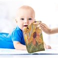 thumbnail image 4 of 3 PCS Abstract Vintage Sunflowers Baby Muslin Washcloths, Retro Flowers Plants Soft Absorbent Face Towel Burp Cloths Cotton Bath Wipes Infant Wash Cloth for Newborn Boys Girls, 4 of 6