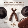 thumbnail image 7 of 2Pack Wood Hooks Wall Mounted, Minimalist Easy Install Natural Real Walnut Cute Mid Century Modern Simple Rustic Boho Home Foyer Entryway Decor, for Hanging Hat Cap Bag Coat Towel Clothes, 7 of 7