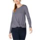 thumbnail image 1 of Camiseta básica maison Jules con dobladillo retorcido para mujer azul extragrande, 1 of 1