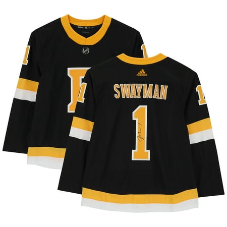 Jeremy Swayman Boston Bruins Autographed Black Alternate Adidas Authentic Jersey