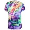 thumbnail image 4 of Keeccty Tie-Dye Women Tops Summer V-Neck Straight T-Shirts, 4 of 7