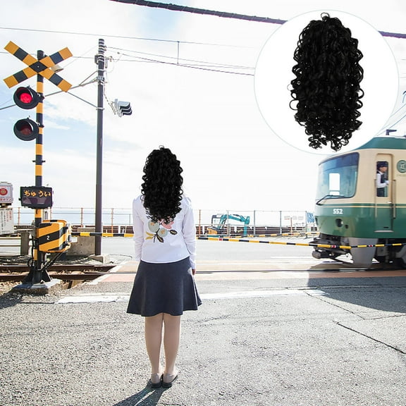 STRANDCHIC Human Hair Ponytail Extension Silk Adjustable Drawstring for Women 1 Set