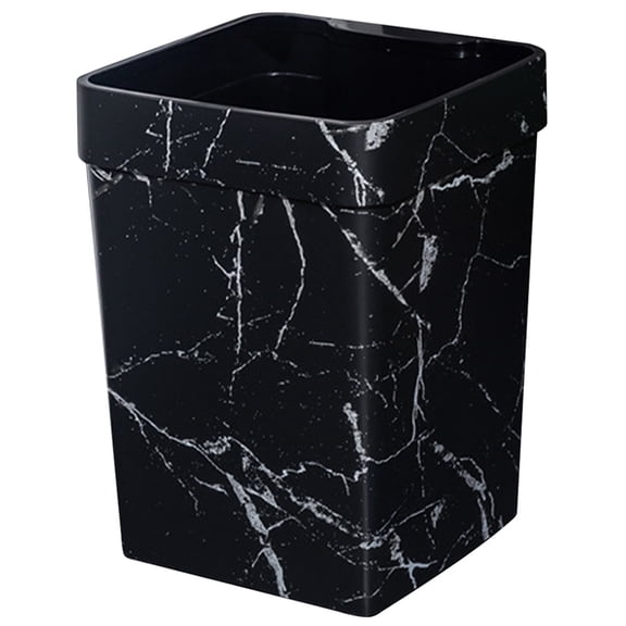 Household Plastic Trash Bucket Decorative Marbling Garbage Organizer Large Portable Waste Bin