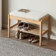 thumbnail image 4 of Marsrizon Home  Wood Shoe Bench - Mid-Century Modern Storage Bench for Entryway and Living Spaces (23.62inch, Original Wood Colour（Beech）), 4 of 5