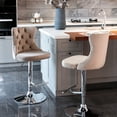 thumbnail image 5 of Khaki Swivel Barstools with Tufted Back and Adjustable Height / Ideal for Home Kitchen, 5 of 7