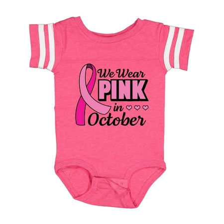 

Inktastic Breast Cancer Awareness We Wear Pink in October Gift Baby Girl Bodysuit