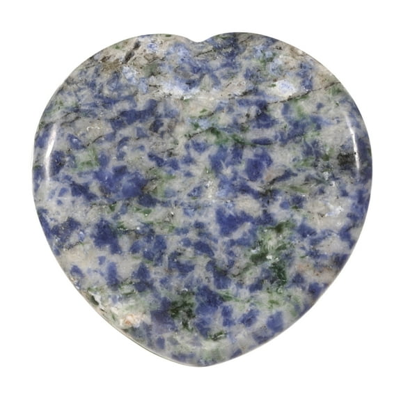 Uxcell Thumb Worry Stone for Anxiety, 1.6" Natural Heart Crystal Stone, Polished Gemstone Hand Carved Pocket Rock Anxiety Crystals for Women Stress Gifts Meditation, Blue White