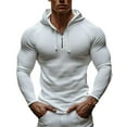 thumbnail image 2 of Abomasnow Mens Hoodies Casual Long Sleeve Drawstring Waffle Knit Hooded Sweatshirt Muscle Fit Gym Workout Pullover Tops, 2 of 7
