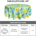 thumbnail image 5 of Yellow Lemon Tablecloth Round 60 Inch Teal Leaves Summer Tablecloth Waterproof Wrinkle Free Lemonade Tablecloth Kitchen Circle Table Cloth Cover Mat for Party Dinning Tabletop Wedding Home Decor, 5 of 6