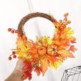 thumbnail image 5 of Wreath Fall Decorations Artificial Fall Wreath Artificial Pumpkin Wreath Lifeeli, 5 of 5