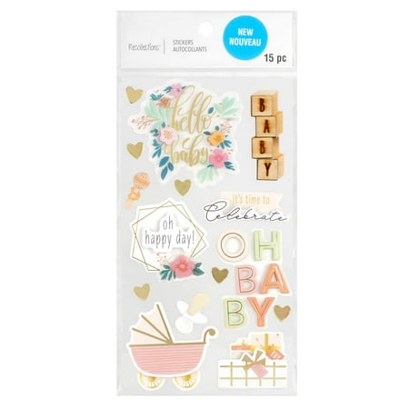 UPC: 0195158488470 | Pink Hello Baby Stickers by Recollections™