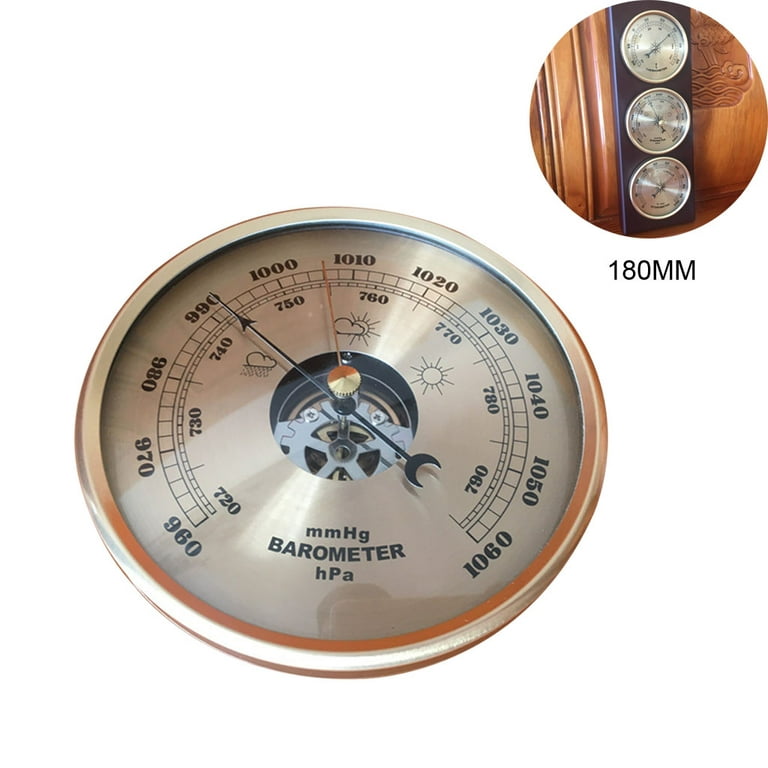 Wall-Mounted Barometer Thermometer Hygrometer Meteorological Station Hanging Household/Office Metal Materials