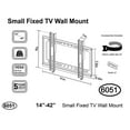 thumbnail image 2 of Fixed TV Wall Mount Full Motion Swivel Articulating Bracket for Most 14”-42” LED LCD OLED Plasma Flat Screen TV with VESA (Fixed), 2 of 5