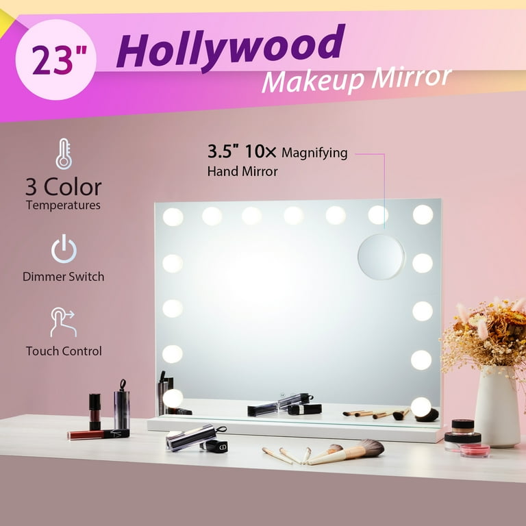 Freestanding top hollywood mirror