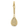 thumbnail image 5 of Diamond2Deal 10K Yellow Gold Solid 3-D Tennis Racquet Charm Pendant for Women (L- 1.13 inch, W- 0.39 inch), 5 of 7