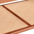 thumbnail image 3 of Modern Simple Rectangle Double-Layer Solid Wood Glass Desktop Tea Table Rattan Woven Side Table Small Rectangle Table Suitable for Living Room, Dining Room and Bedroom (Walnut), 3 of 12