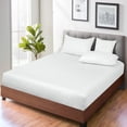 thumbnail image 6 of ROYALE LINENS 300 Thread Count 100% Long Staple Combed Cotton Fitted Sheet Twin XL - Super Soft Deep Pocket Bottom Sheet - Fitted Sheets Only - Elastic Sheets (Twin XL, White), 6 of 9